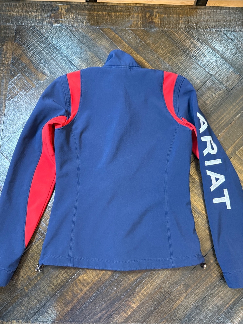 Ariat Team Softshell Riding Jacket Women XS Navy Red Full Zip Equestrian - Picture 9 of 13